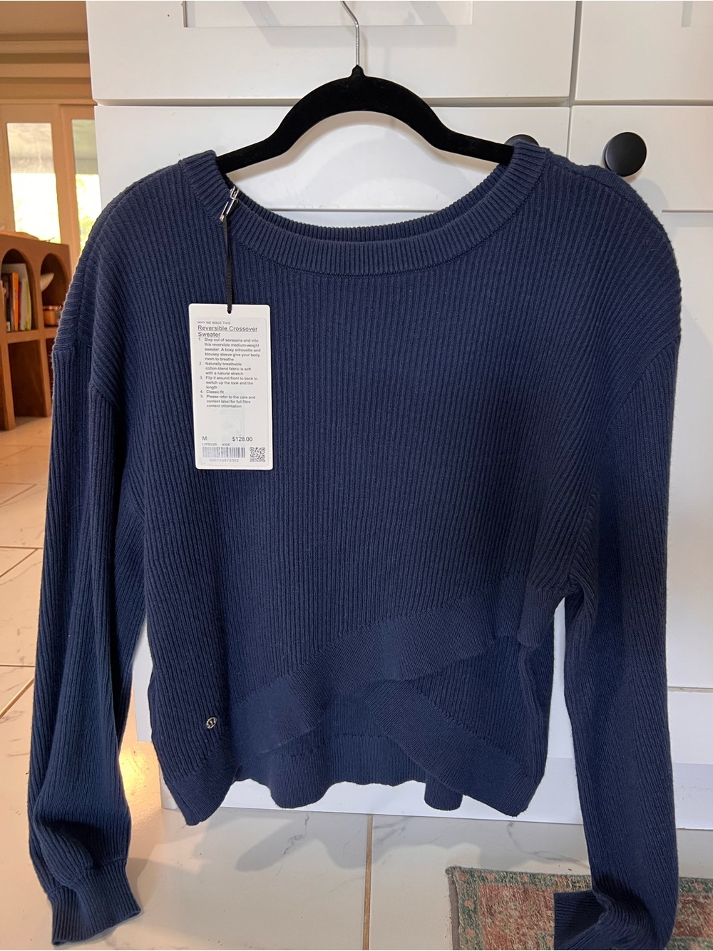 Lululemon Reversible Crossover Sweater Night Sea Size M NWT